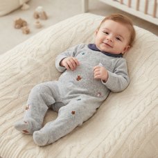 NX755: Baby Woodland Velour All in One/Sleepsuit (0-12 Months)